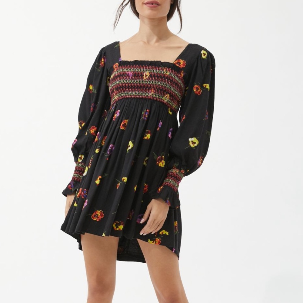 UO Isobel Smocked Mini Dress